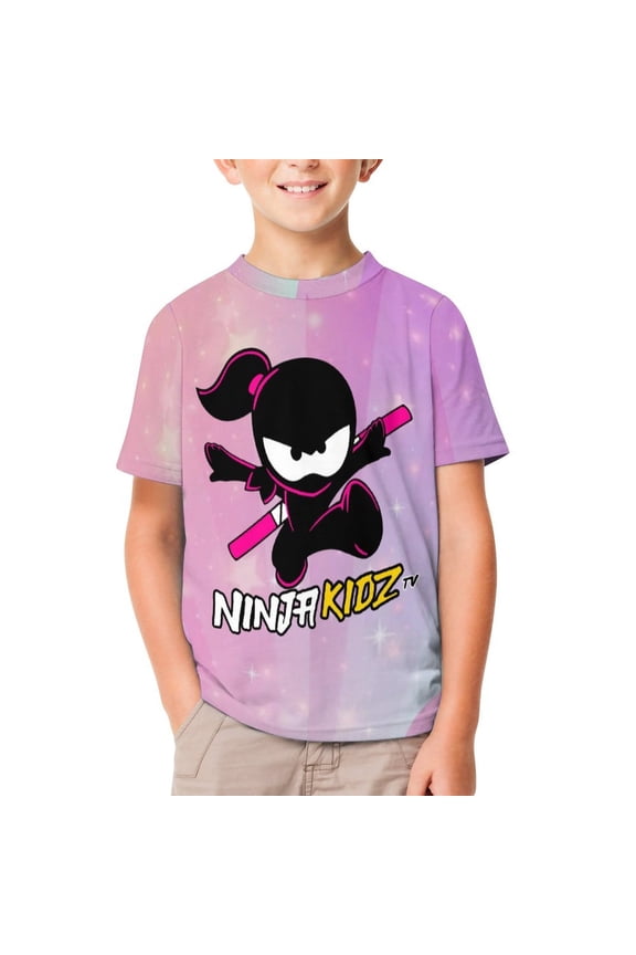 Ninja TV Kidz Youth T-shirt Short Sleeve Cotton Shirts Graphic Tees Tops Teen