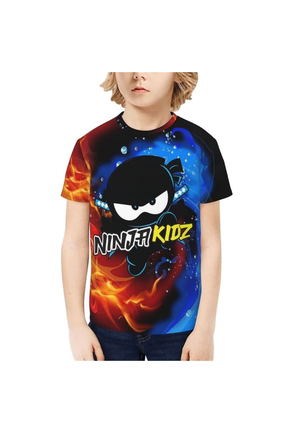 Youth T-shirt Short Sleeve Graphic Tops Breathable Shirt Tees