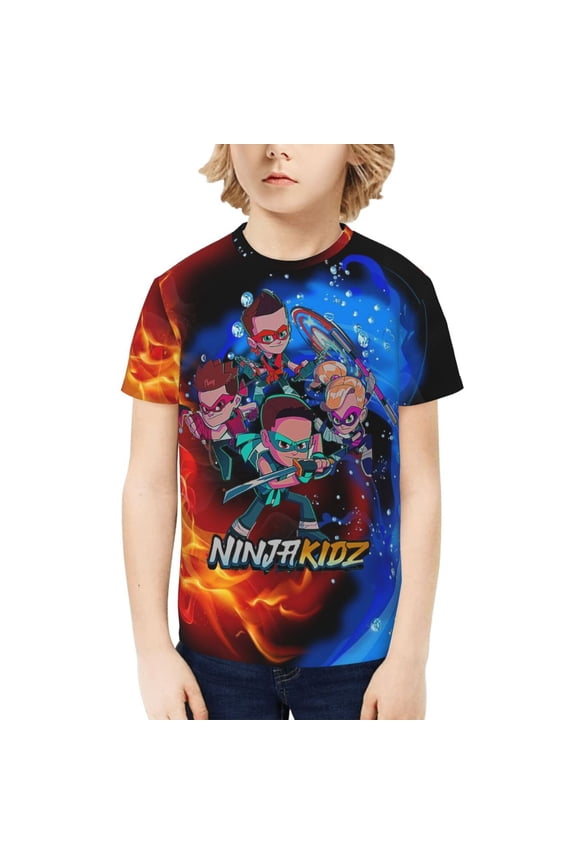 Ninja TV Kidz Youth T-shirt Short Sleeve Graphic Tops Breathable Shirt Tees