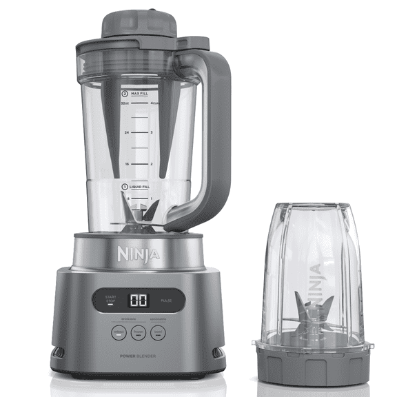 Ninja TWISTi 34-Oz Blender, Smoothie & Nutrient Extractor, 5 Auto-iQ Preset Programs, 18-Oz To-Go Cup, 1500PW, SS150 Gray