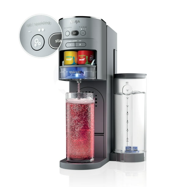 Ninja Thirsti Drink System: Soda Maker, Fizz Control, Variety Flavors, CO2 Refills, 48oz Reservoir, WC1000, Gray
