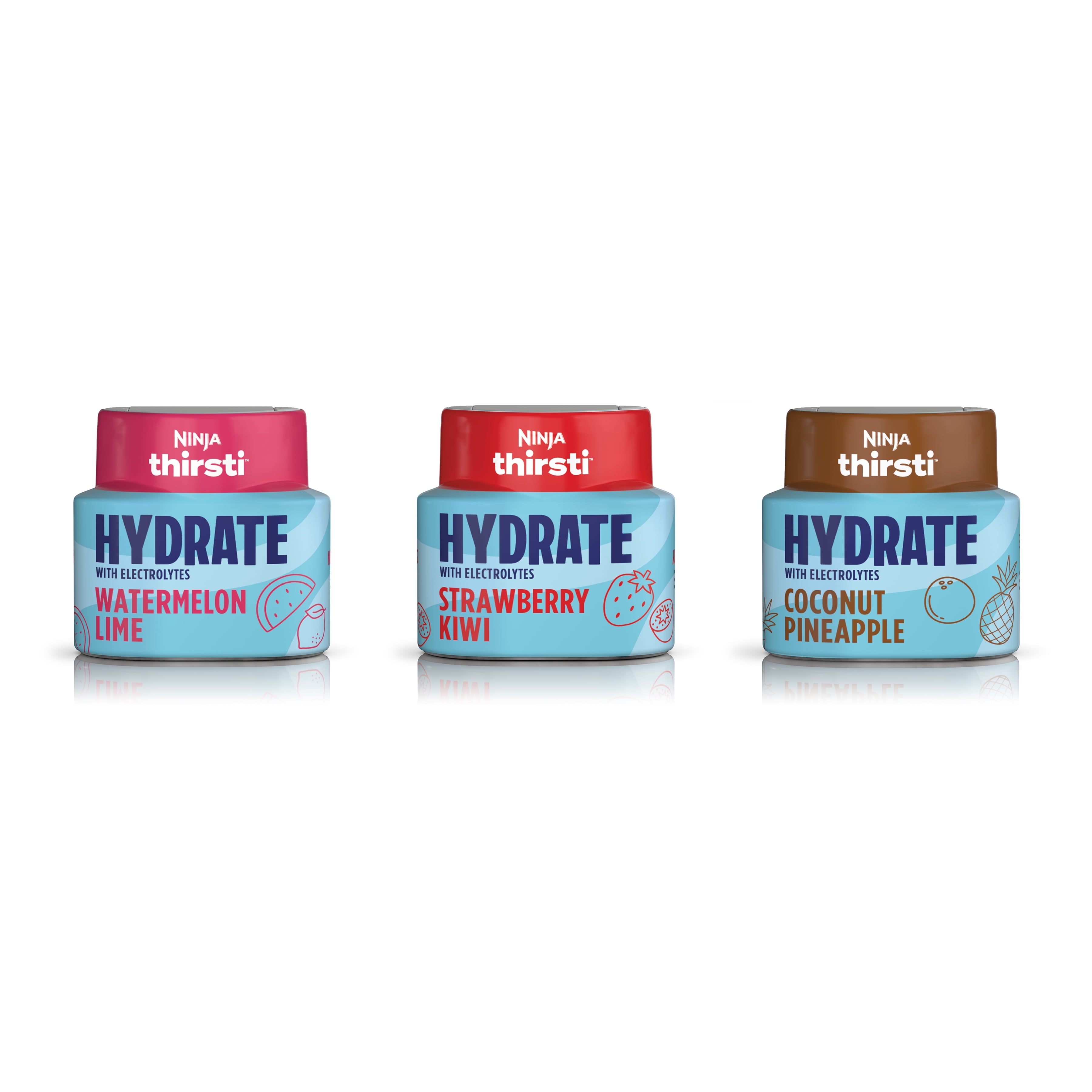 Ninja Thirsti Flavored Liquid Water Drops, Hydrate with Electrolytes, Variety Pack, 3 Pack