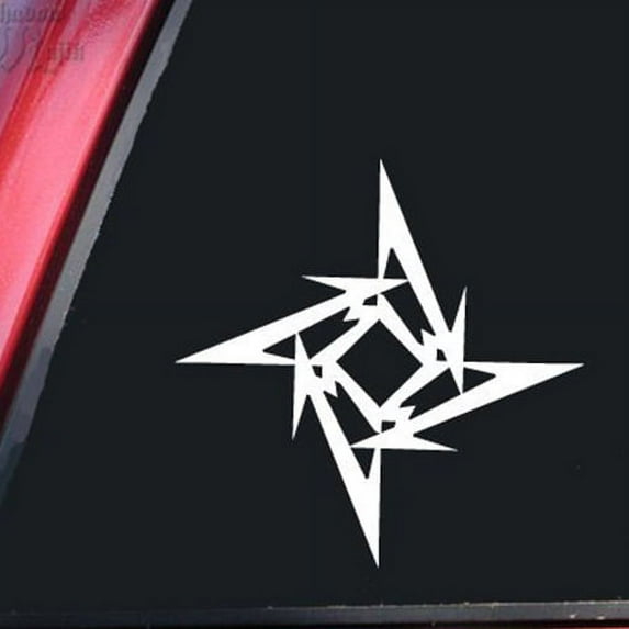 Ninja Throwing Star Vinyl Cut Decal With No Background | 5.8 Inch White Decal | Car Truck Van Wall Laptop Cup