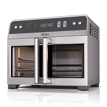 Ninja French Door 8-in-1 Countertop Oven, with Smart Surroundair Technology and Air Fry Function, Dishwasher Safe, 6 Pieces, FO100 Silver