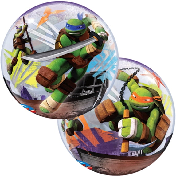 Ninja Turles Bubbles Stretchy Plastic Balloon 22"