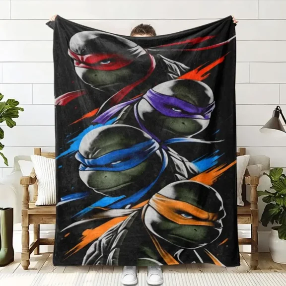 Ninja Turtle Flannel Blanket, Ultra Soft Comfortable, Home Decor, Sofa Bed Cover, Fan Collection Christmas gift Dream Weave Home