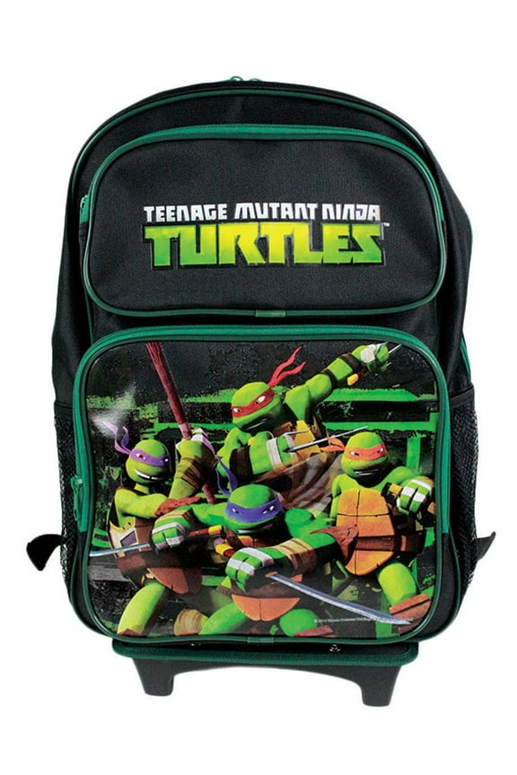 Ninja Turtles 16" Large School Rolling Backpack Back