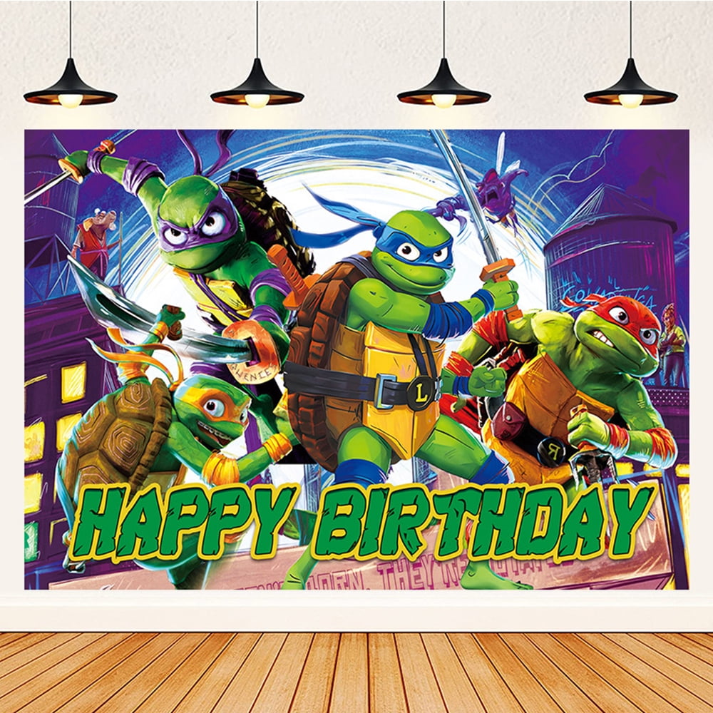 Ninja Turtles Birthday Decorations Cartoon Ninja Turtles Backdrop Party ...