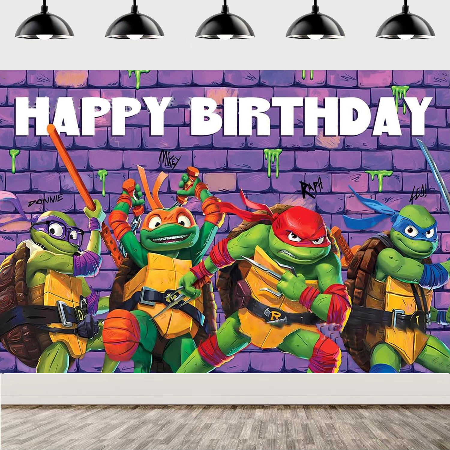 Ninja Turtles Birthday Decorations Cartoon Ninja Turtles Backdrop Party ...