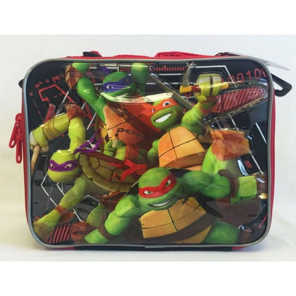 Ninja Turtles Canvas 3D Embossed Insulated Lunch Bag Box School Food Snacks