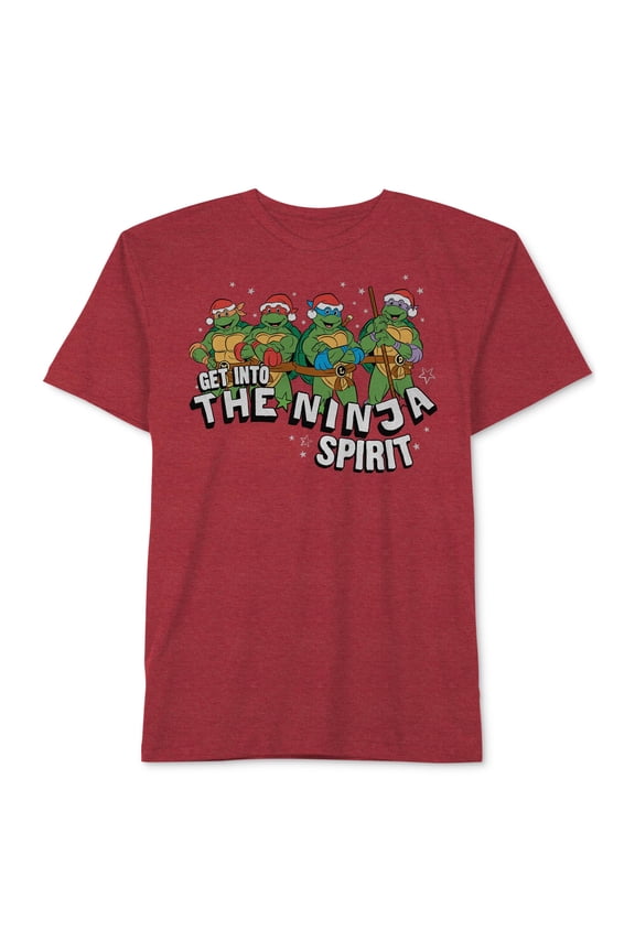 Ninja Turtles Get Into The Ninja Spirit T-Shirt Big Boys 8 20 Red Heather L