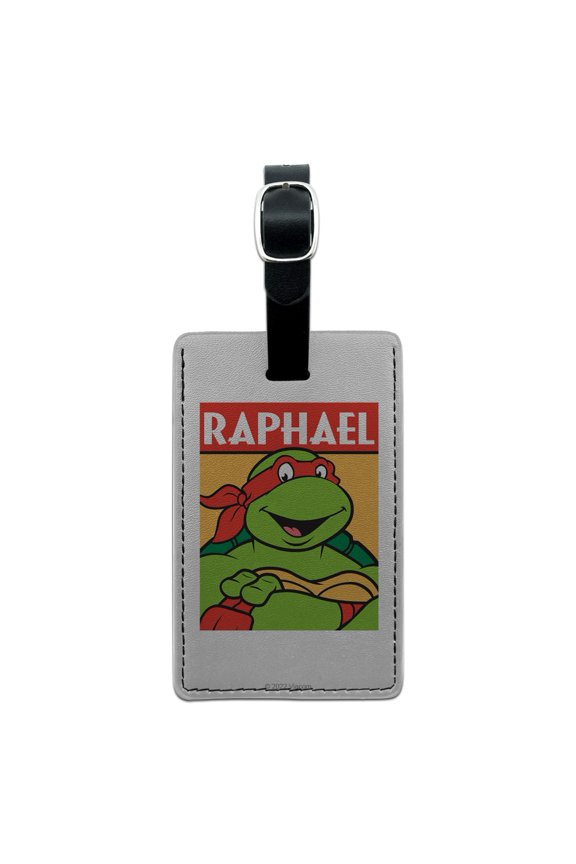 Ninja Turtles Raphael Rectangle Leather Luggage Card ID Tag