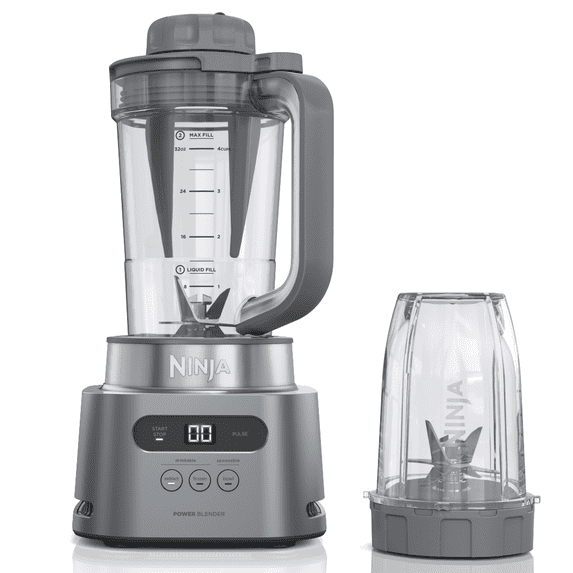 Ninja TWISTi 34-Oz Blender, Smoothie & Nutrient Extractor, 5 Auto-iQ Preset Programs, 18-Oz To-Go Cup, 1500PW, SS150 Gray
