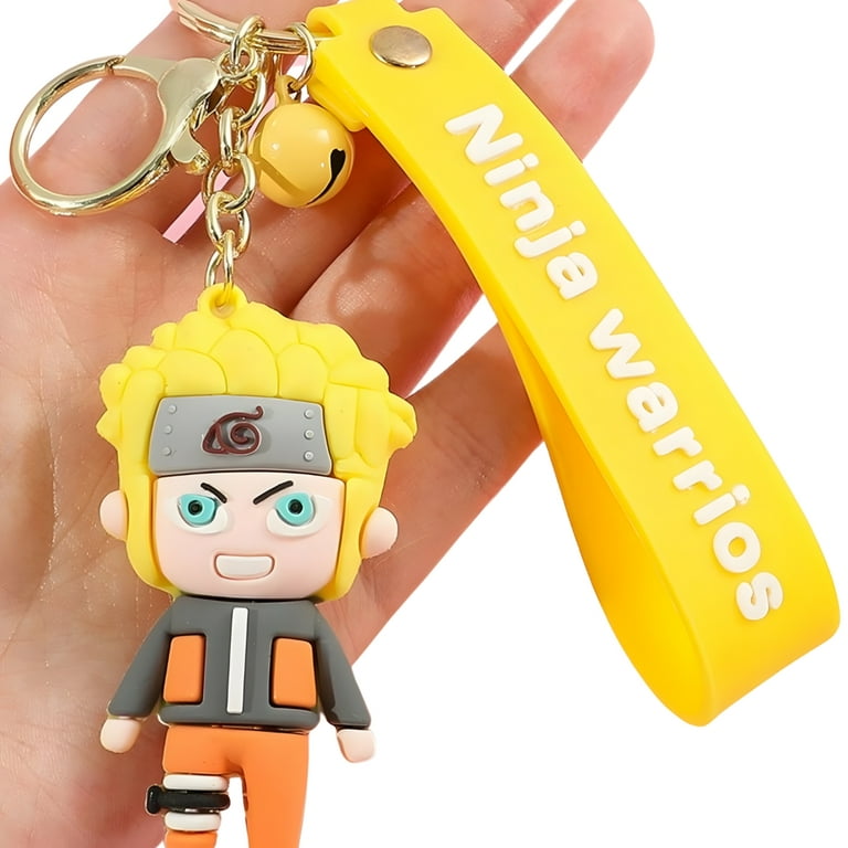 Ninja Warrior Angry Naruto Rubber Keychains Anime Key Rings with - Main Image
