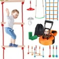 Ninja Warrior Obstacle Course for Kids, 50 ft Weatherproof Slacklines