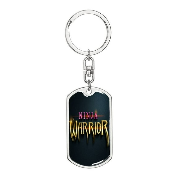 Ninja Warriors 3D Keychain Dog Tag Stainless Steel or 18k Gold