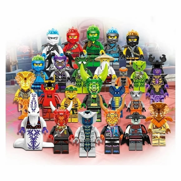 Ninja Warriors Minifigures Set - 24 PCS Anime Action Figures Building Blocks with Kai, Jay, and Sensei Wu, Ideal Holiday Gift for Kids