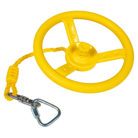 Ninja Wheel Tree Swings for Kids Outdoor Exercise Rope Indoor Toy Handle Baby Fitness Yellow