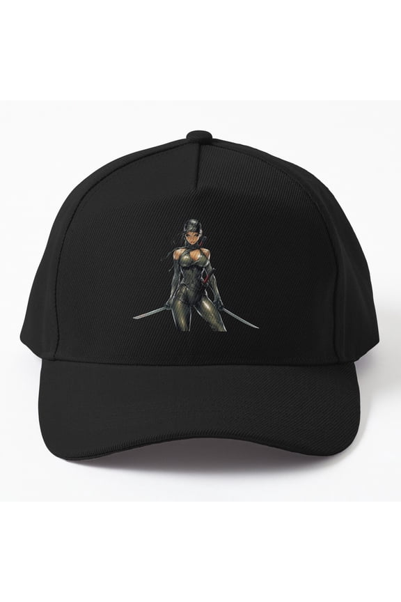 Ninja Woman Baseball Hat, Female Stealth Warrior Character Graphic Design, Classic Cap