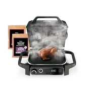 Ninja Woodfire 141 sq in 1760 Watts Electric Outdoor Grill & Smoker with Air Fry, BBQ Smoke, and Real Wood Pellet Flavor