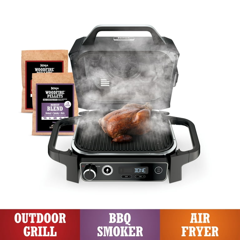 Ninja Woodfire 3-in-1 Outdoor Grill, Master Grill, BBQ Smoker, and Outdoor Air Fryer with Woodfire Technology, OG700