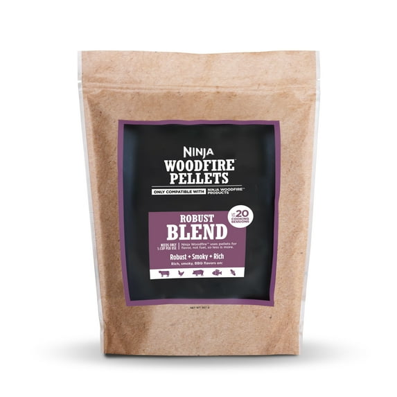 Ninja Woodfire Pellets Robust Blend 2-lb Bag, up to 20 Cooking Sessions, 100% Real Wood Pellets, Only compatible with Ninja Woodfire Grills & Ovens, XSKOP2R