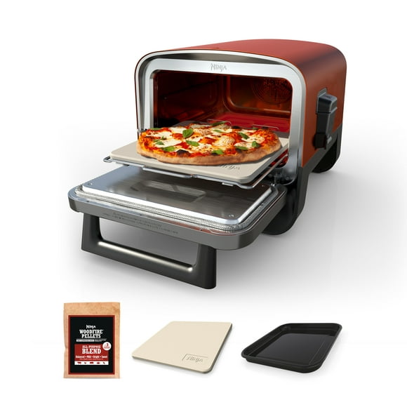Ninja Woodfire™ Pizza Oven, 5-in-1 outdoor oven, 5 Pizza Settings, Ninja Woodfire™ Technology, up to 700°F heat, BBQ smoker, Electric 