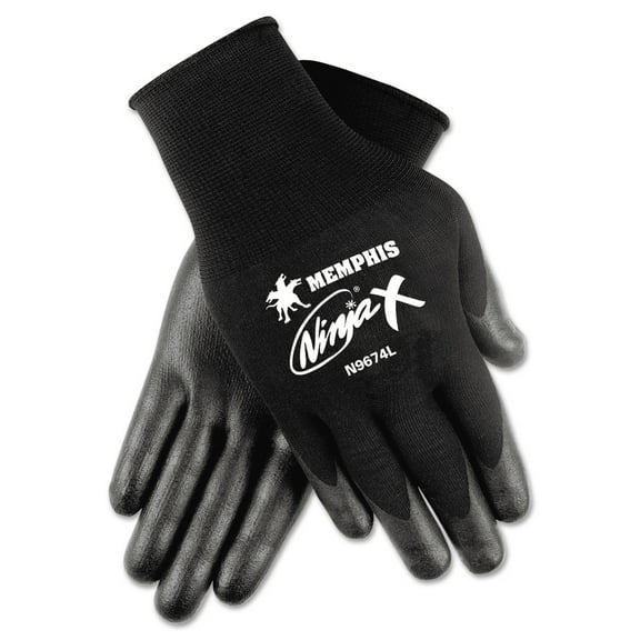Ninja X Bi-Polymer Coated Gloves, Small, Black, Pair | Bundle of 5 Pairs