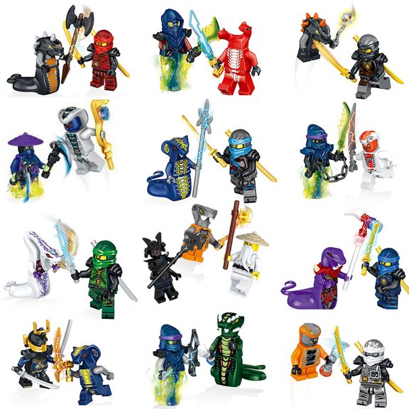 Ninja vs. Snake Monsters 25 PCS Minifigure Set - 1.77 Inch Building Block Action Figures, Ideal Gift for Boys, Girls, and Collectors