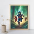 thumbnail image 1 of Ninja wall art Boys Room - Blue Ninja Poster - ART PRINT - Wall decoration boys - wall art -, Unframed Paper Poster 16x20in, 1 of 4