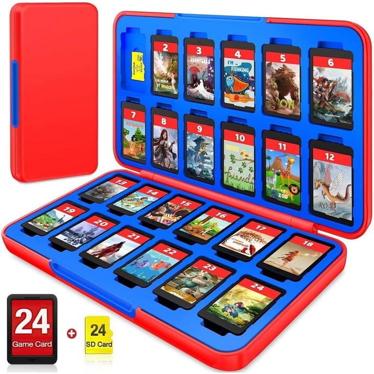 Ninjaabxy Switch Game Card Case Holder with 24 Game & Micro
