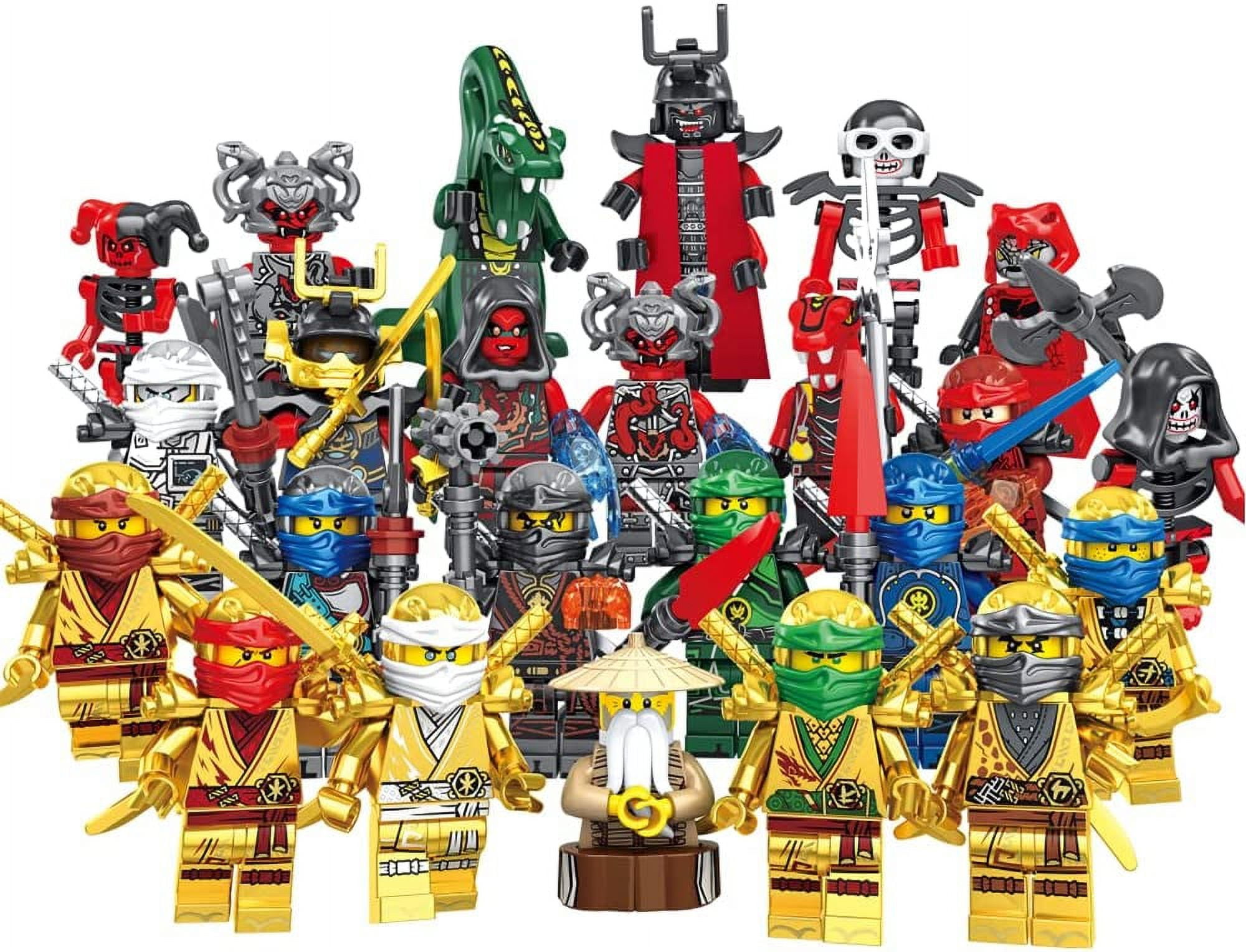 Ninjago 24 Minifigures Set Action Figures Kai Jay Sensei Wu Master Serpentine Building Blocks Toys Playset For Boys age 4 5 6 7 8 9 10