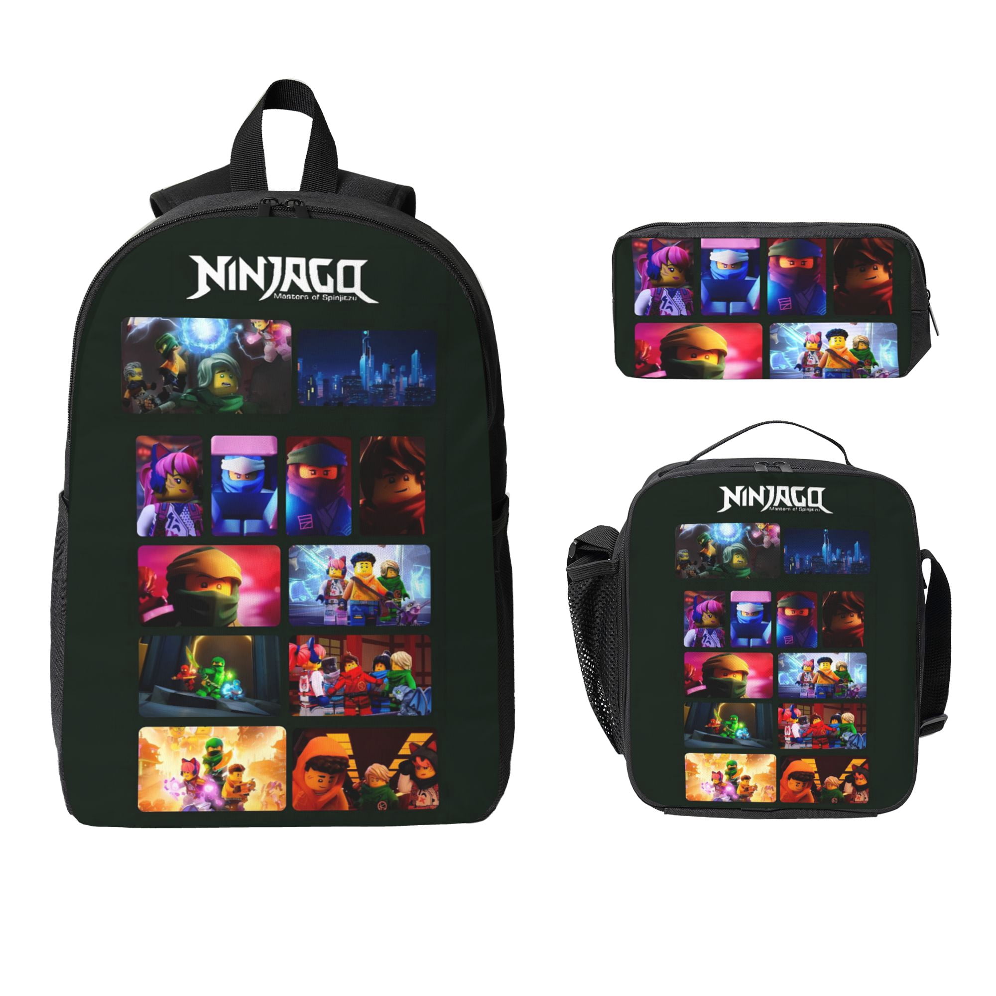 Ninjago 3 Piece Backpack Set With Lunch Bag Pencil Case, High Capacity ...