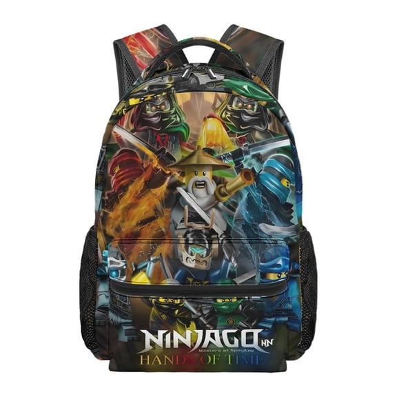 Ninjago Backpack 17 Inch Laptop Backpack Travel Daypack Cartoon Bookbag for Men Women Hiking Travel