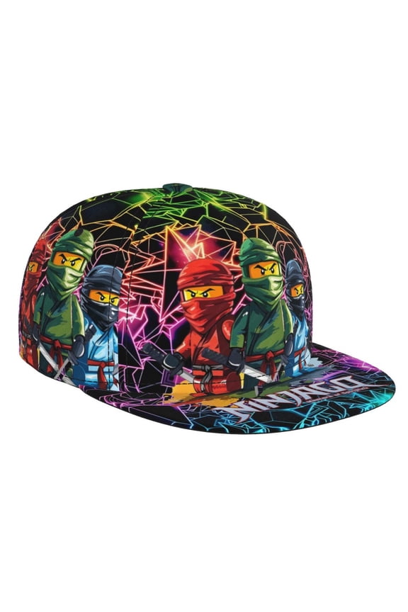 Ninjago Baseball Cap For Men, Women & Kids, Classic Flat Brim Hat Hip Hop Trucker Hat Adjustable Snapback Hat