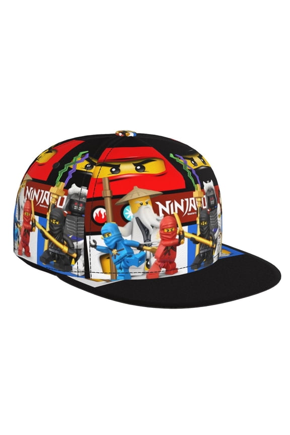 Ninjago Baseball Cap For Men, Women & Kids, Classic Flat Brim Hat Hip Hop Trucker Hat Adjustable Snapback Hat
