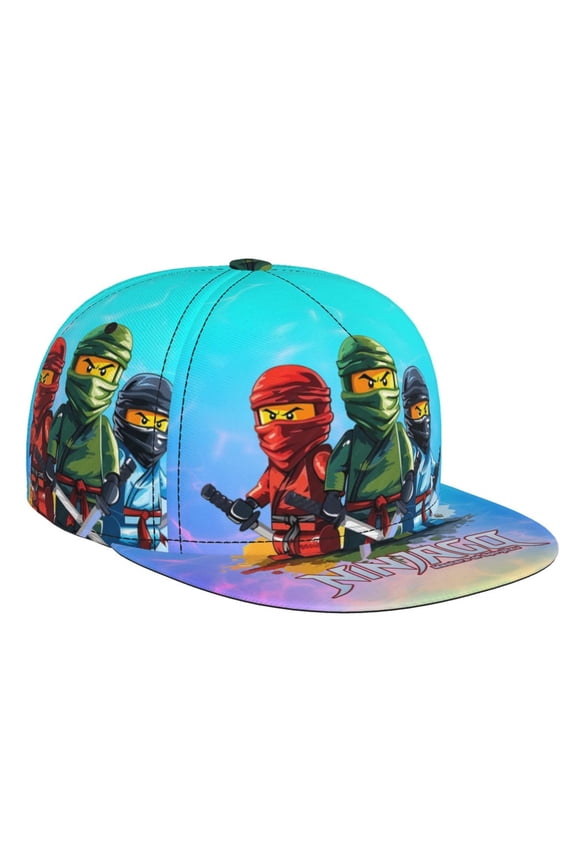 Ninjago Baseball Cap For Men, Women & Kids, Classic Flat Brim Hat Hip Hop Trucker Hat Adjustable Snapback Hat
