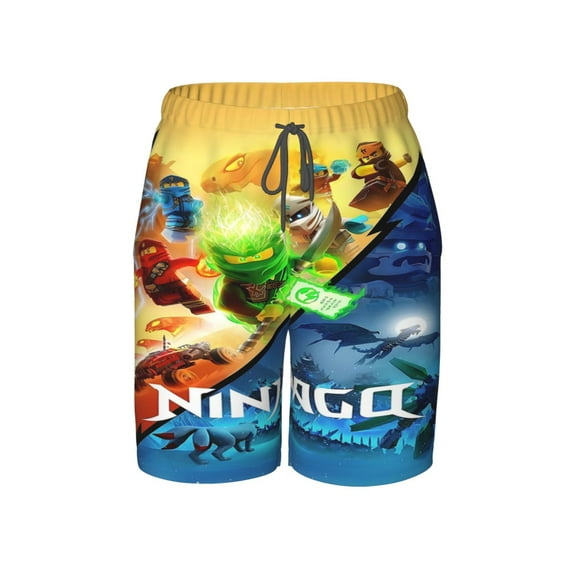 Ninjago Boy's Swim Trunks Quick Dry Board Shorts Kids Beach Swim Shorts Bathing Suits Swimsuit