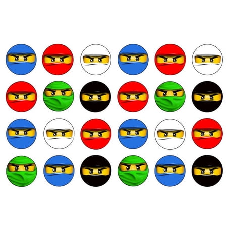 Ninjago Faces ~ Two Dozen ~ Cupcake Topper ~ Edible Frosting Image ABPID04531