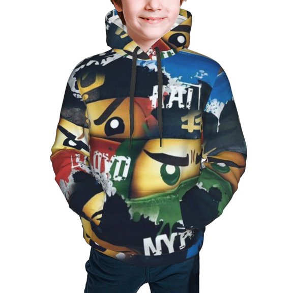 Ninjago Hoodies Pullover For Boys Girls 3d Printed Hooded Sweatshirt Long Sleeves X-Large