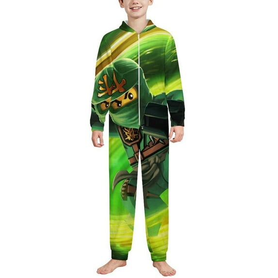 Ninjago Kids Hooded Jumpsuit Union Suit Onesie One Piece Blanket for Boys Girls