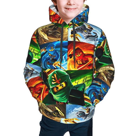 Ninjago Kids' Hoodie 3d Print Sweatshirt Soft Pullover Hooded With Big Pockets For Boys Or Girls Small