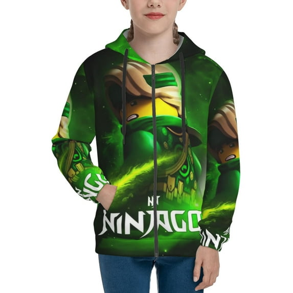 Ninjago Kids Zip-Up Hoodie 3d Print Hooded Sweatshirt With Packet For Boys Girls