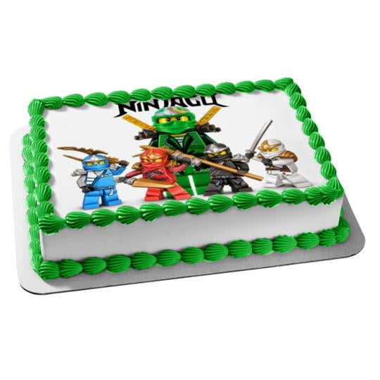 Ninjago Logo Kai Zane Cole Jay Lloyd Edible Cake Topper Image 1 4 sheet ABPID06254