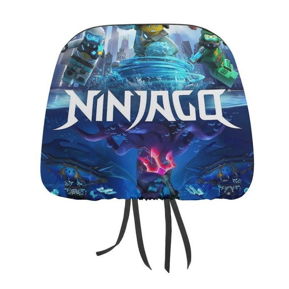 Ninjago Poster Car Headrest Cover Decor Vehicles Seat Pillow Cover Protector Accessories Auto Front/Rear Seats Head Rest Cover Universal Fit Most Cars Sedan SUV Van