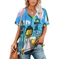 thumbnail image 1 of Ninjago Women's Shirt V-Neck Breathable Short-Sleeve T-Shirt Casual Fashion Tee Soft & Trendy Blouse M, 1 of 8