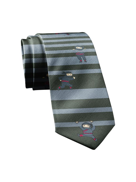 Ninjas Necktie Funny Neckties for Men Nerdy Tie for Guys Novelty Neckties for Men