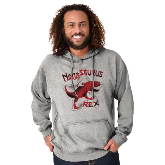 Ninjasaurus Rex Tyrannosaurus Turtle Men's Big & Tall Graphic Hoodie Brisco Brands 4X