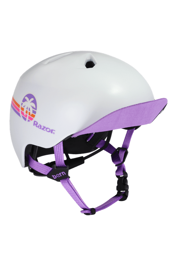 Nino Razor Satin White Purple Sunset Helmet w/ Visor - S/M