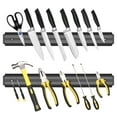 thumbnail image 1 of Ninonly 15 Inch Magnetic Knife Holder Set of 2, Black Powerful Magnetic Knife Strip for Wall Mount, Space-Saving Knife Rack with Screws for Kitchen Tools Utensils, 1 of 7